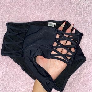 Black cut out bikini bottoms